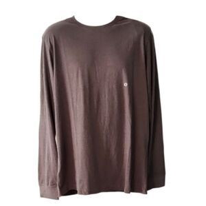 NWT Eddie Bauer Men's Dark Brown Heather Long Sleeve Tee ~sz Large TALL